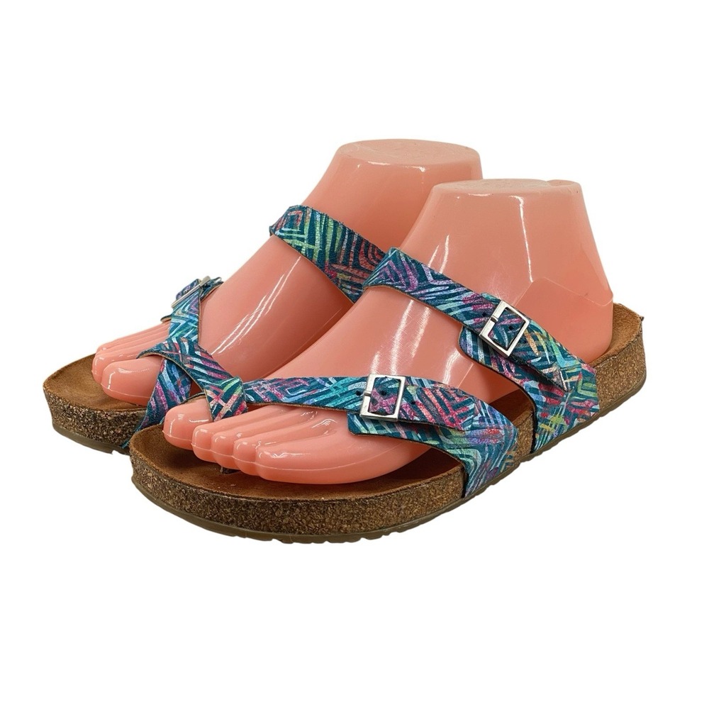 Haflinger Dahlia Rainbow Sandals EU 39 US 8 Multicolor Leather Gladiator Cork